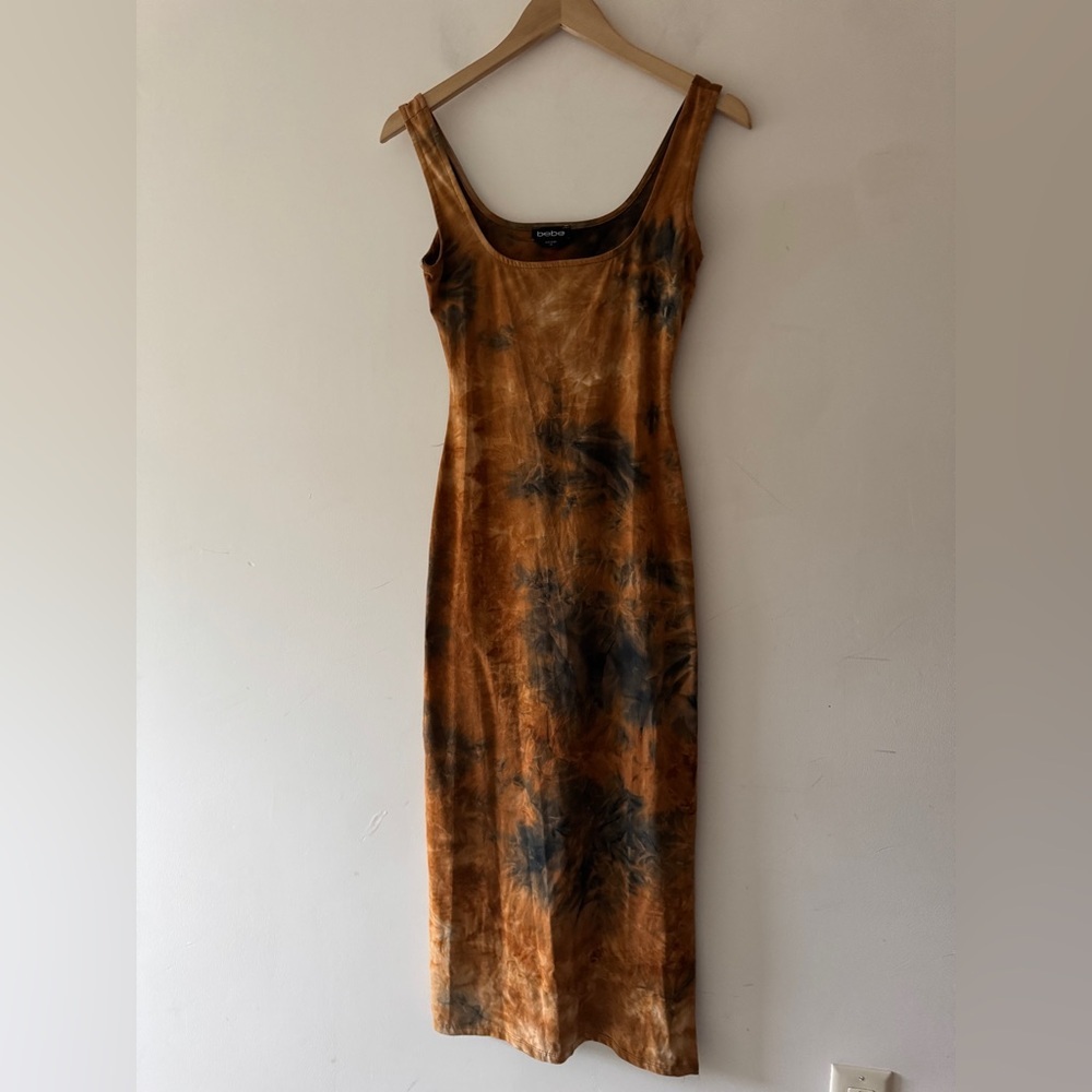 Bebe Brown and Black Tie Dye Maxi Dress